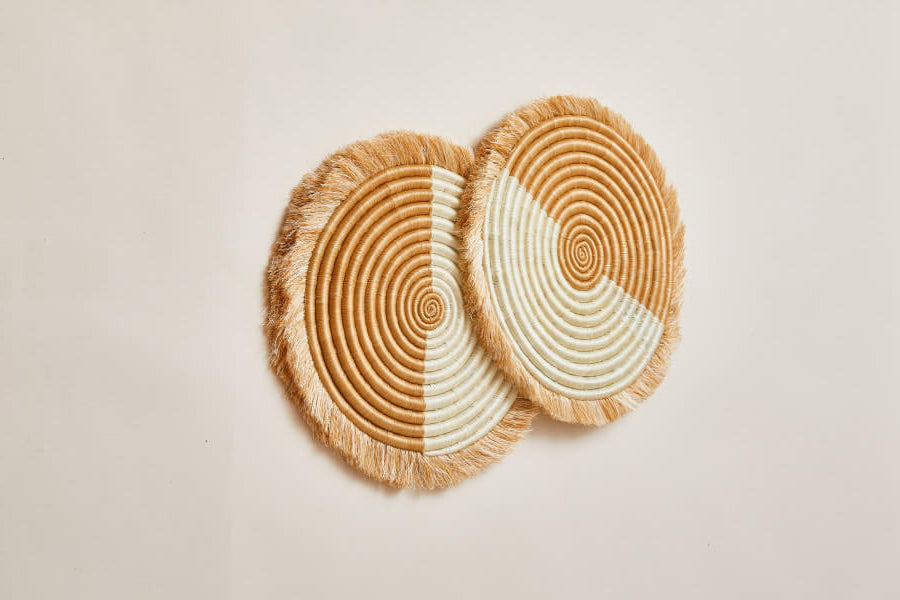 Akeza Fringe Placemat in White