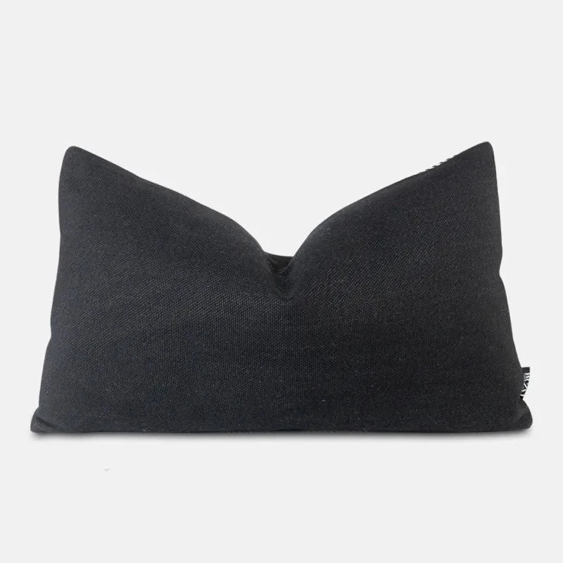 Tweed Faux Leather Lumbar Pillow