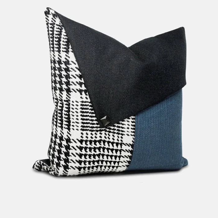 Two-Tone Patchwork Pattern Pillow Cover