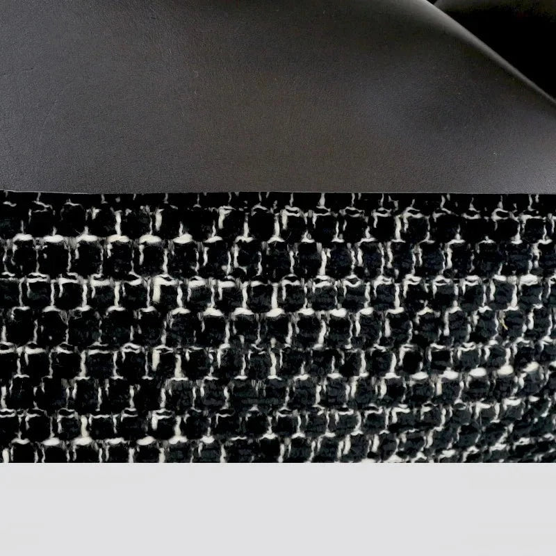Tweed Faux Leather Lumbar Pillow