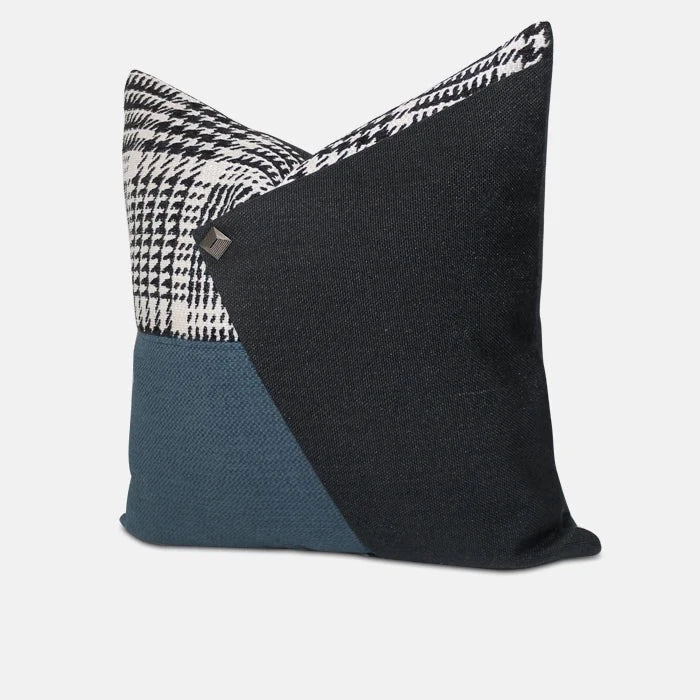 Two-Tone Patchwork Pattern Pillow Cover