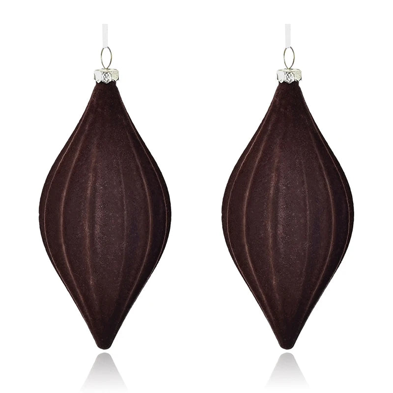 Decorative Velvet Cone Ornaments (2 pcs)