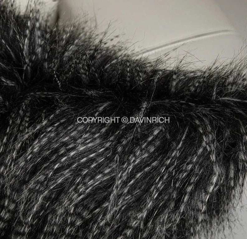 Black Fluffy Throw Pillow Cover