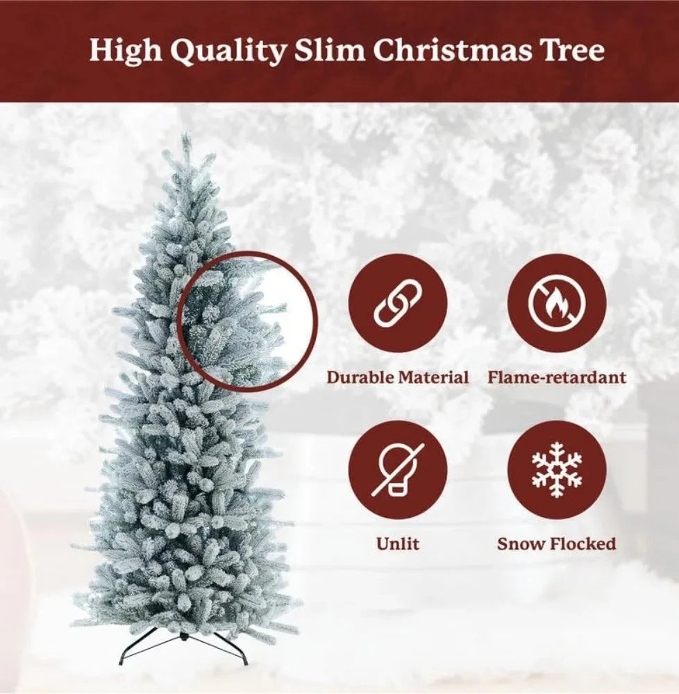 9ft Artificial Flocked Christmas Tree Unlit