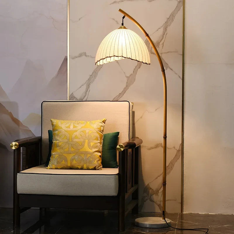 Bamboo Floor + Table Lamp