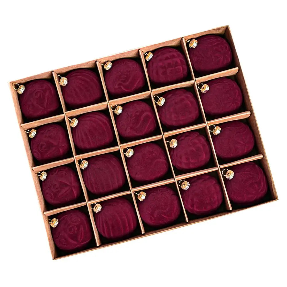 Christmas Velvet Ball Ornaments (20 pcs)