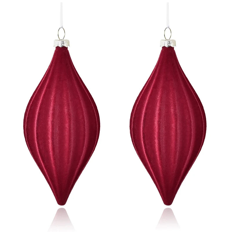 Decorative Velvet Cone Ornaments (2 pcs)