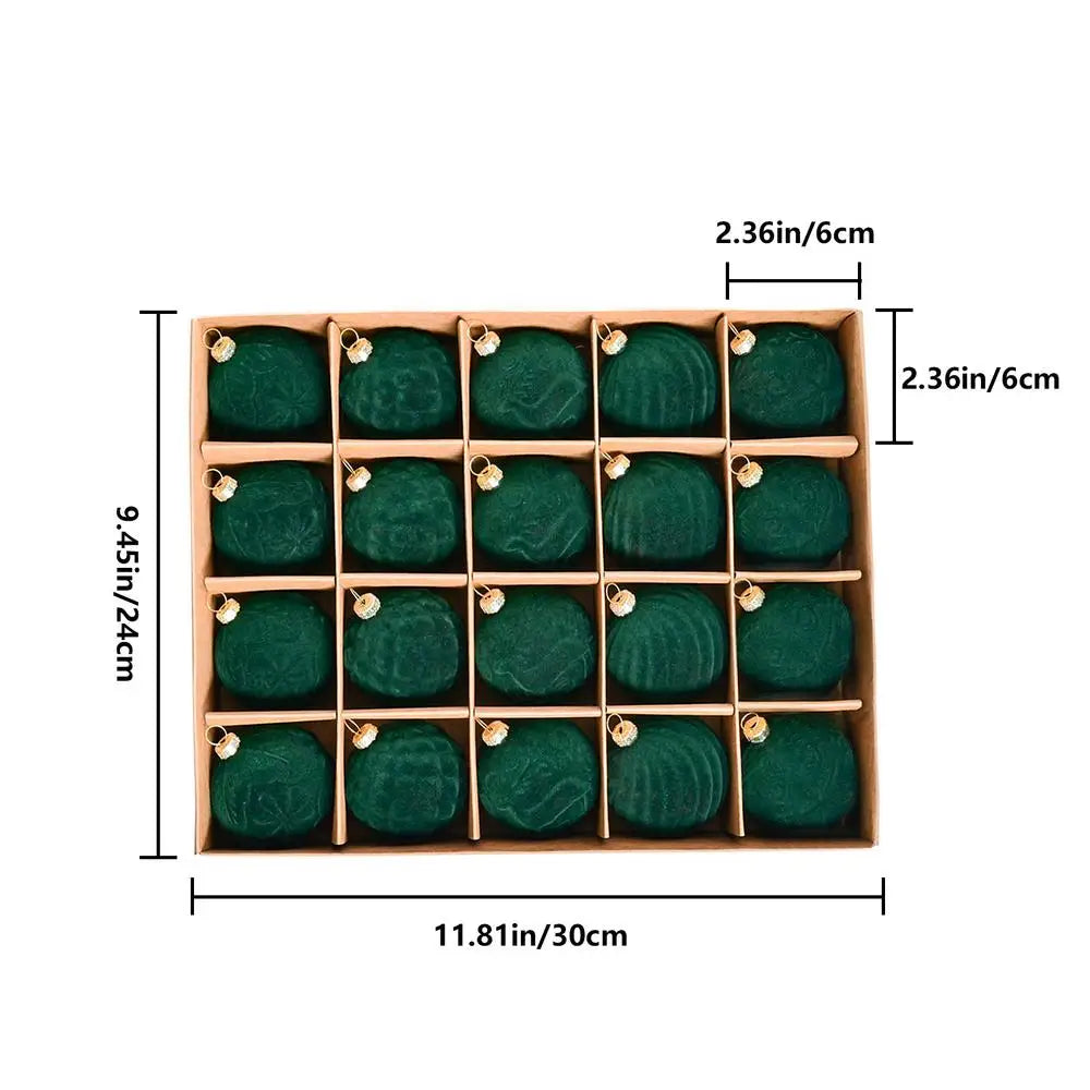 Christmas Velvet Ball Ornaments (20 pcs)