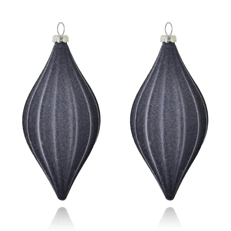 Decorative Velvet Cone Ornaments (2 pcs)