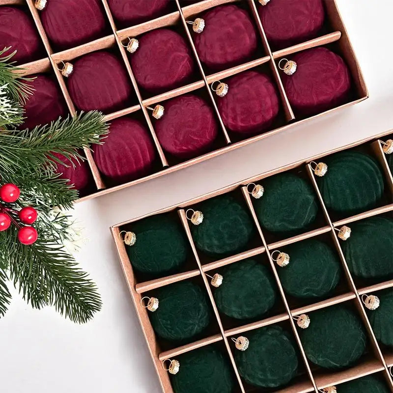 Christmas Velvet Ball Ornaments (20 pcs)