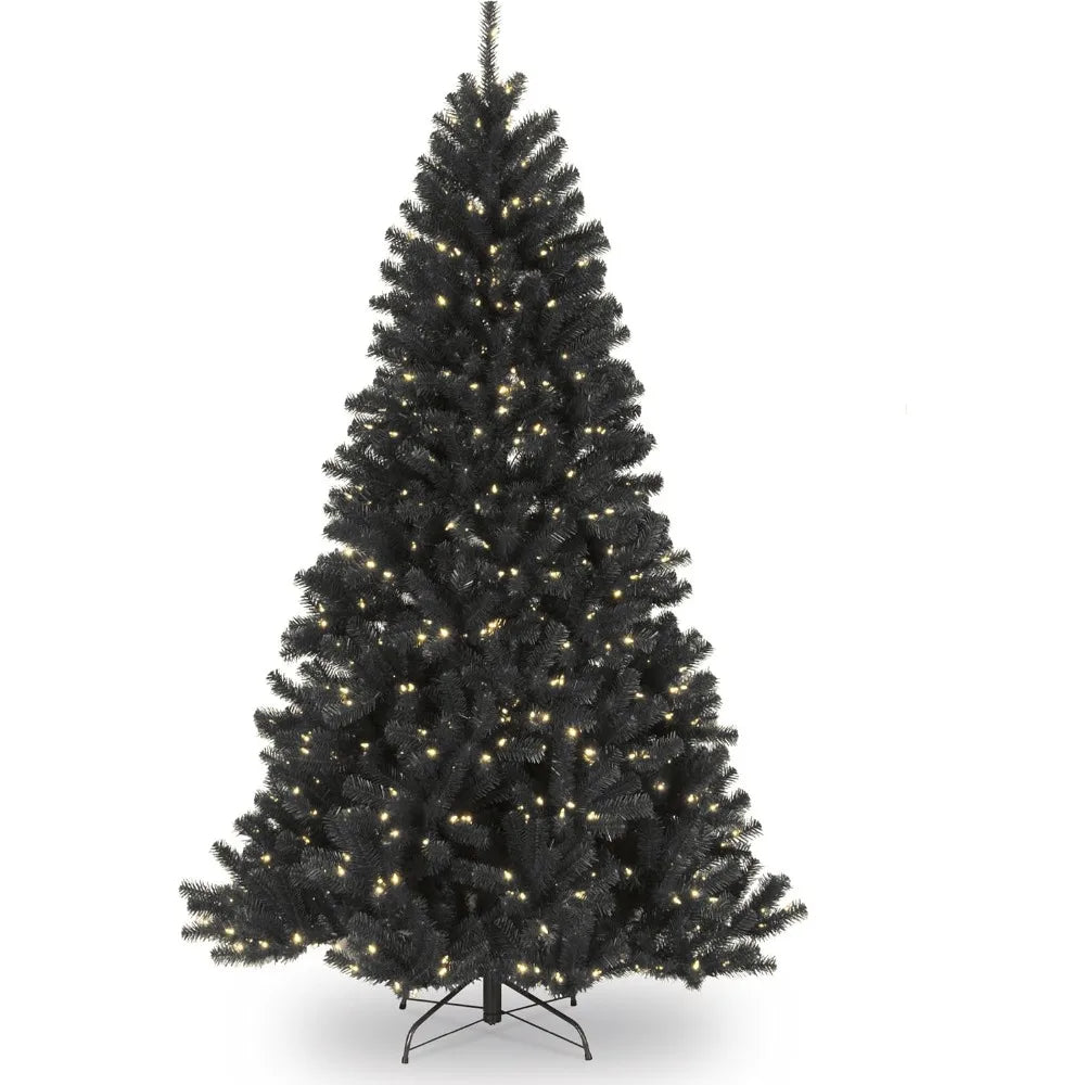 7.5 ft Pre-Lit Artificial Black, North Valley Spruce Christmas Tree