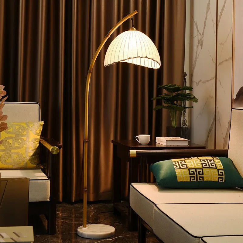 Bamboo Floor + Table Lamp