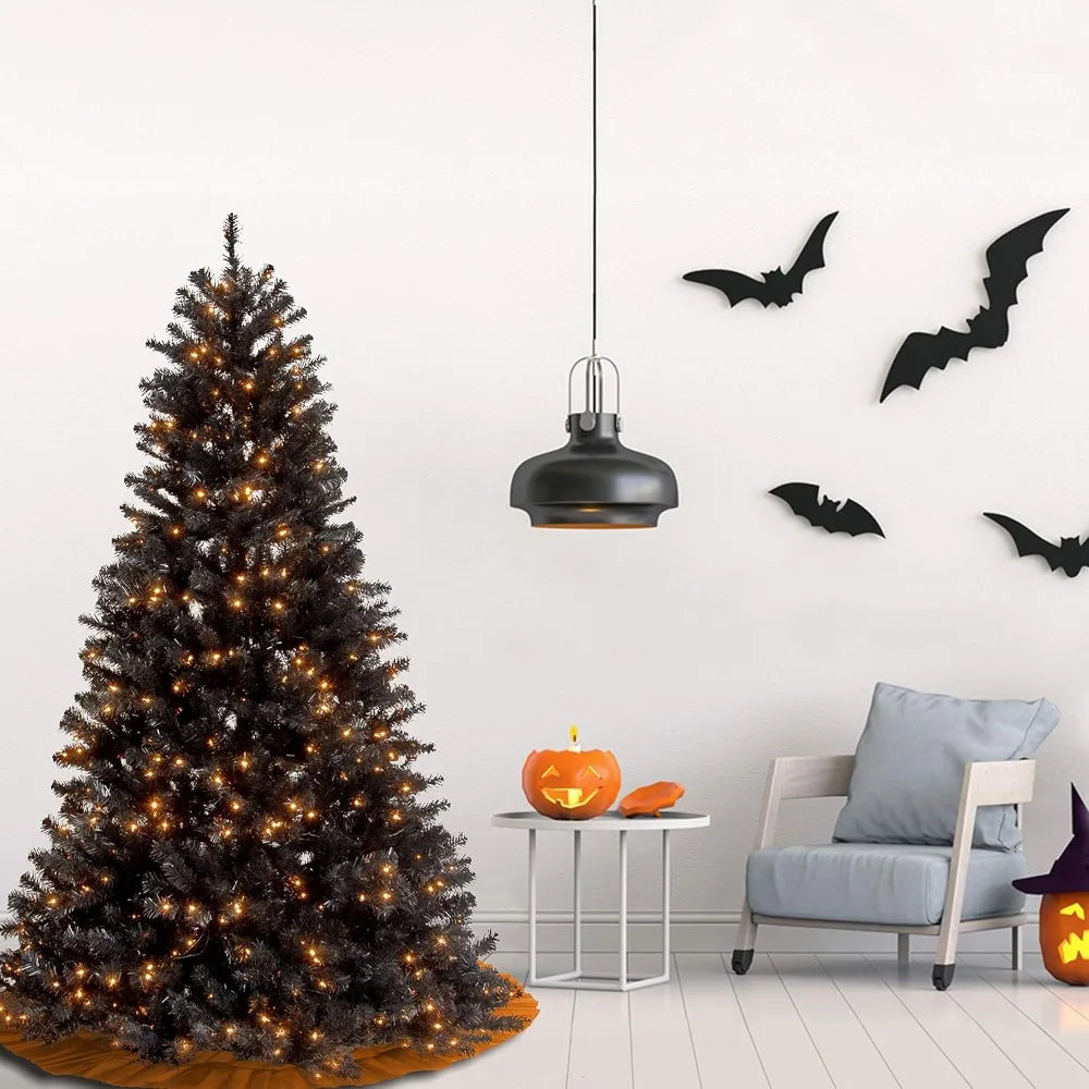 7.5 ft Pre-Lit Artificial Black, North Valley Spruce Christmas Tree