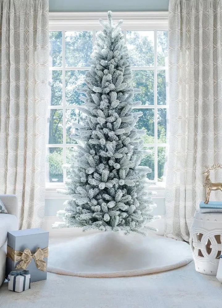 9ft Artificial Flocked Christmas Tree Unlit