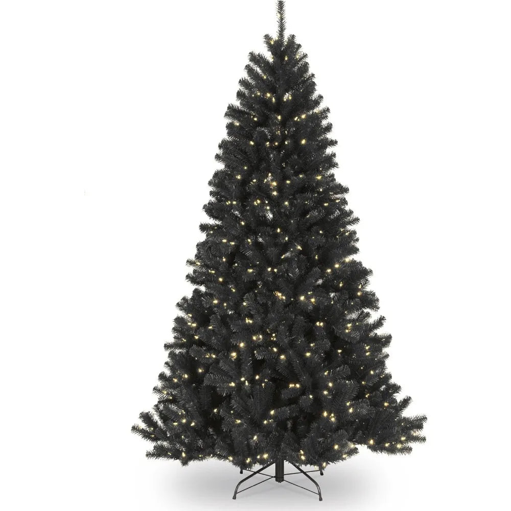 7.5 ft Pre-Lit Artificial Black, North Valley Spruce Christmas Tree