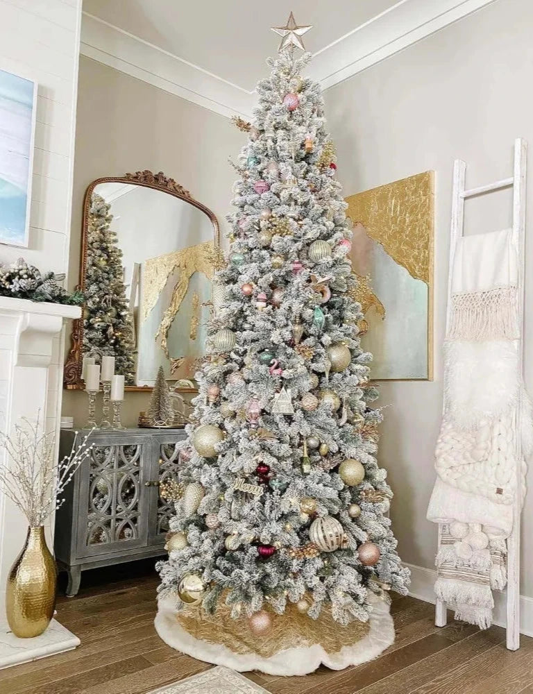 9ft Artificial Flocked Christmas Tree Unlit