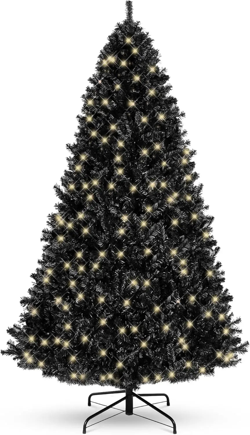 9ft Pre-Lit Black Artificial Christmas Tree