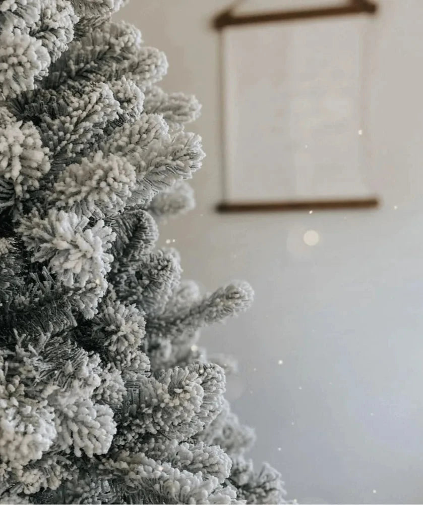 9ft Artificial Flocked Christmas Tree Unlit
