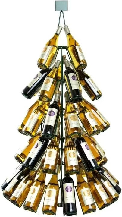 Wine Bottle Christmas Tree Rack
