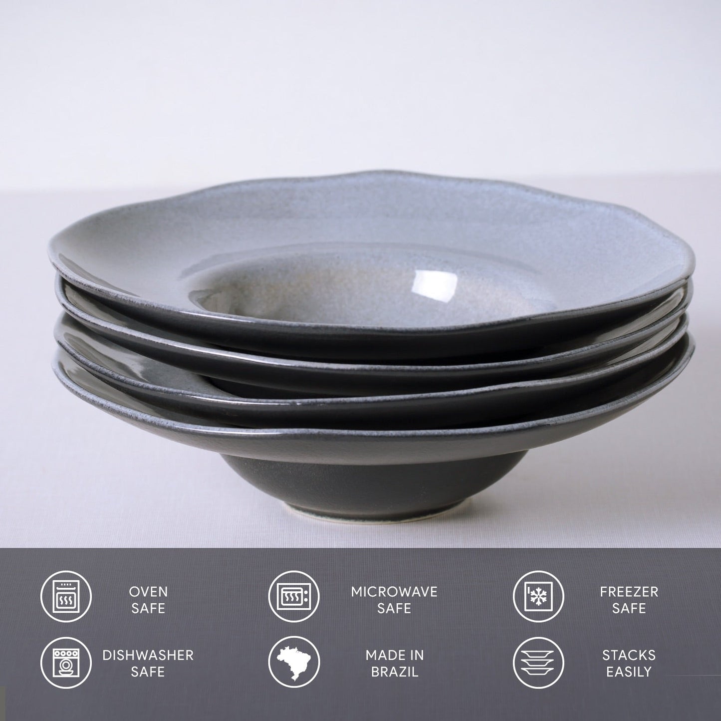 Deep Rim Plate Set of 4