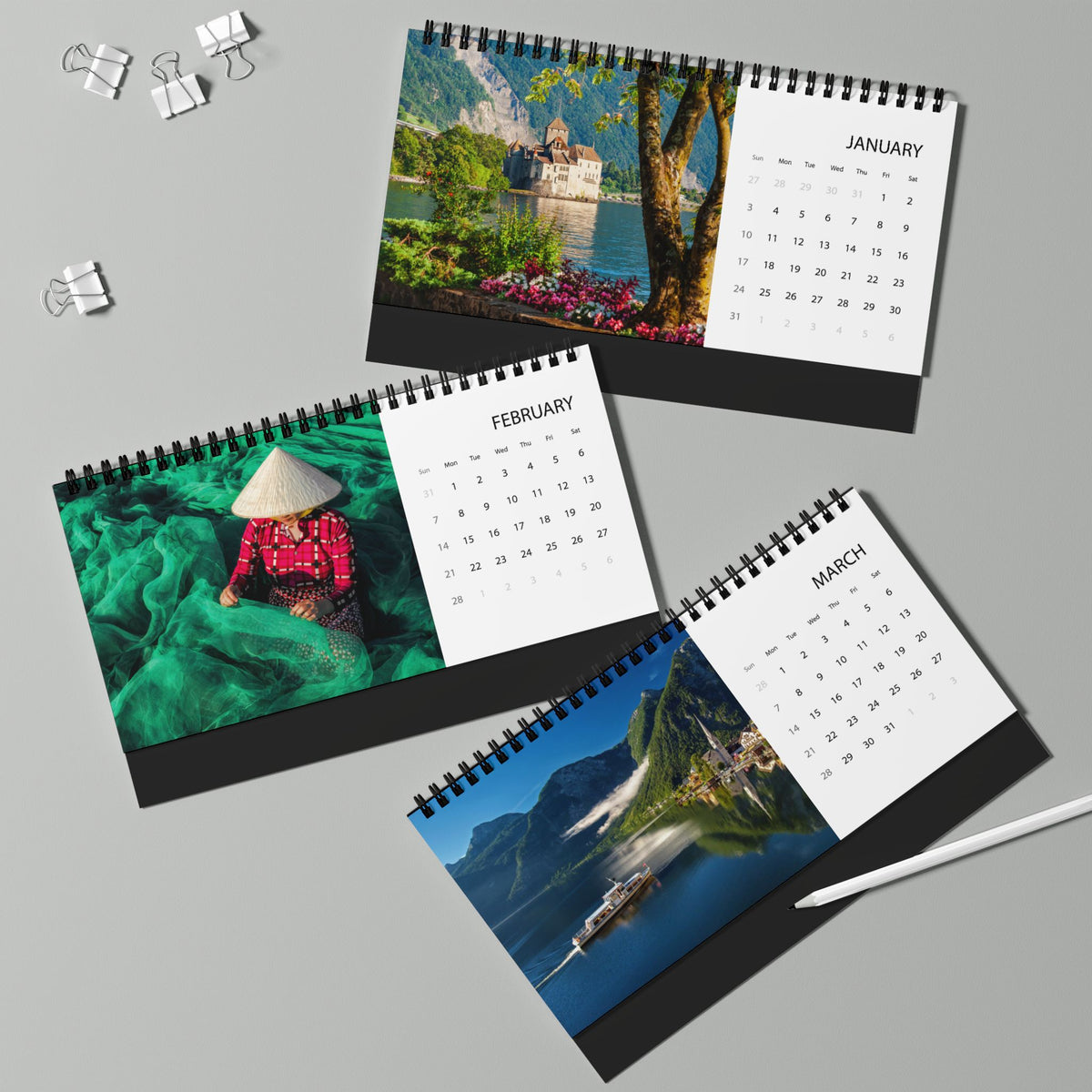 "The Year of Travels" by Heritage in Lieu, 2027 Desktop Calendar
