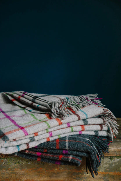 Fog Plaid Multi Throw