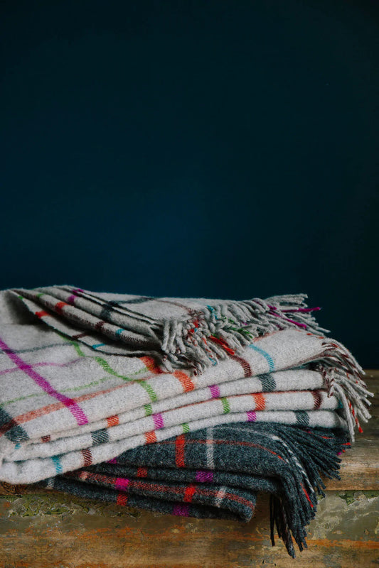 Fog Plaid Multi Throw