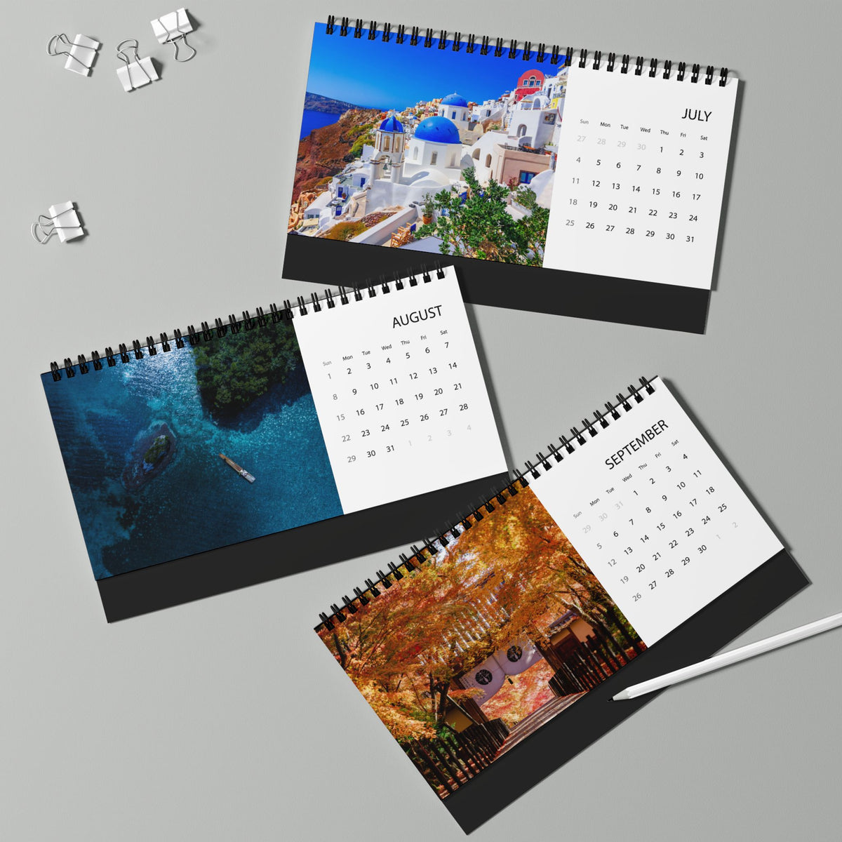 "The Year of Travels" by Heritage in Lieu, 2027 Desktop Calendar