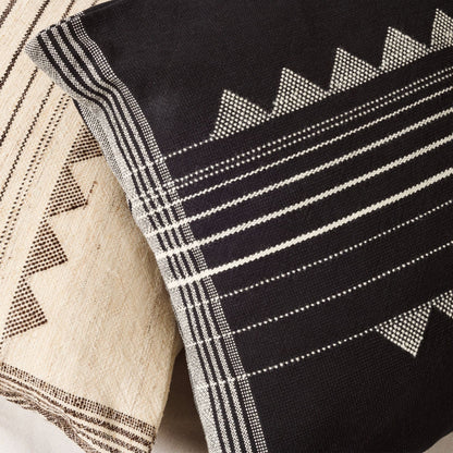 Kora Black Large Handloom Artisanal Pillow