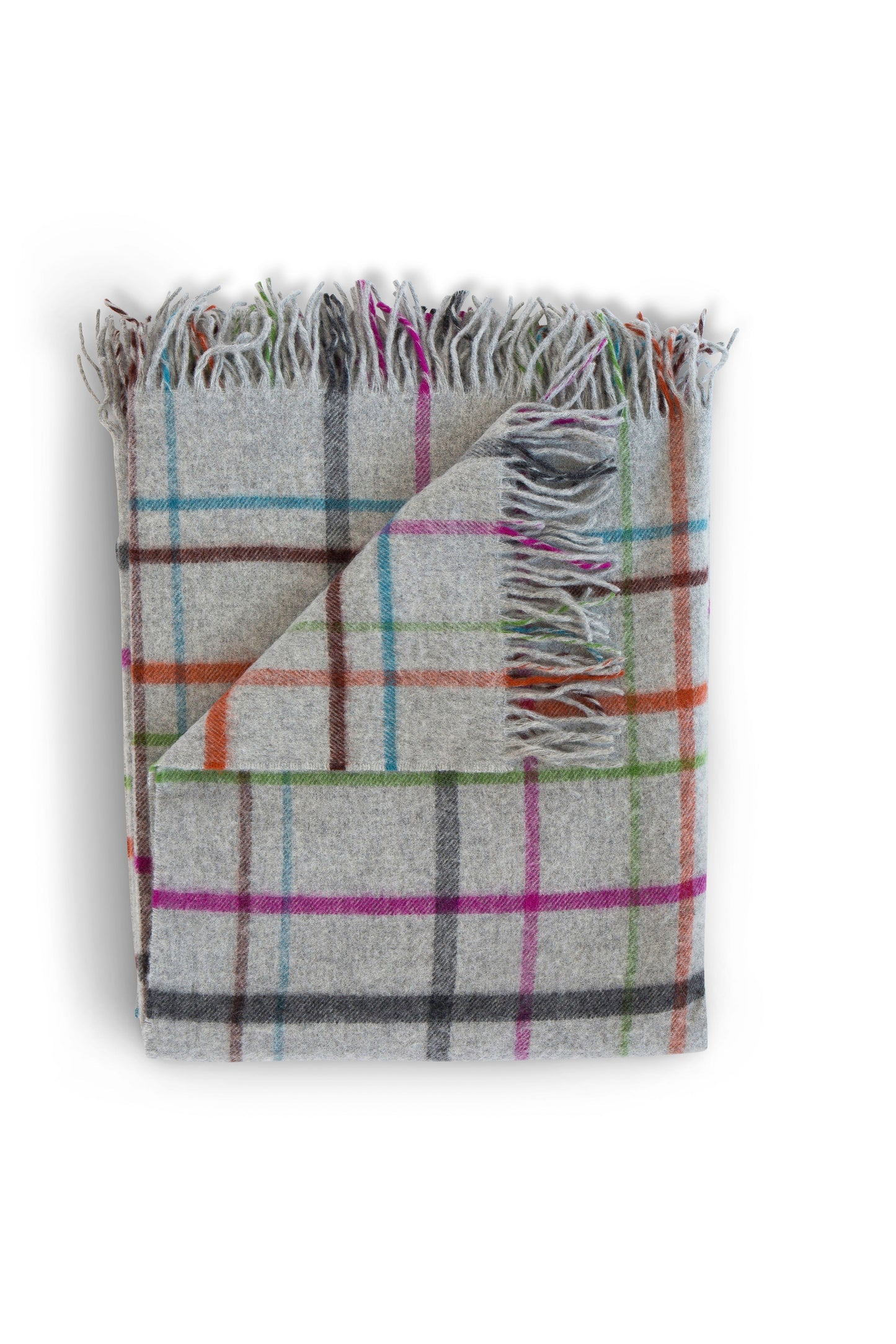 Fog Plaid Multi Throw