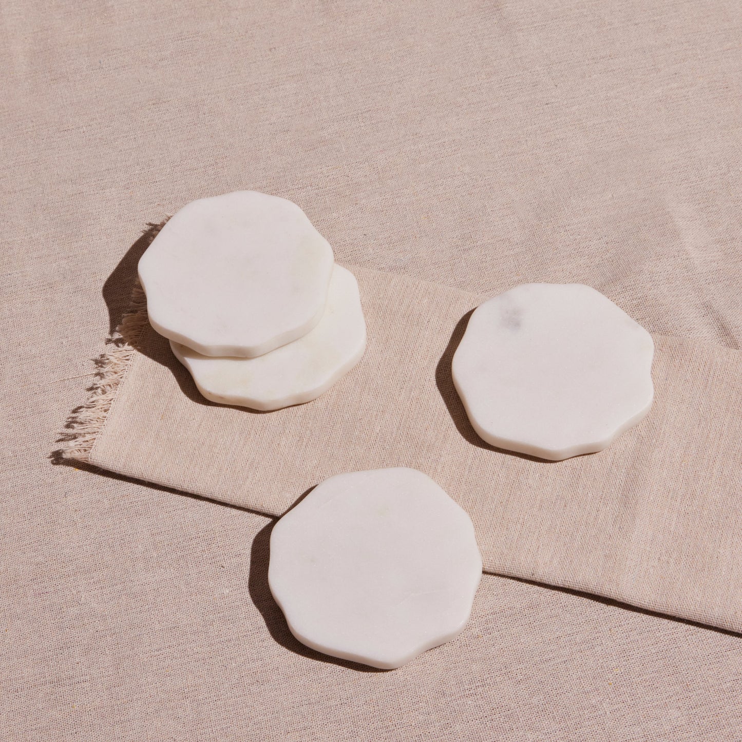 Flor Marble Coasters - set of 4