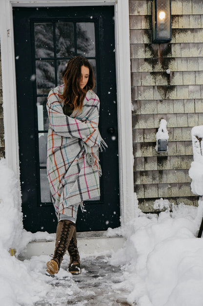 Fog Plaid Multi Throw