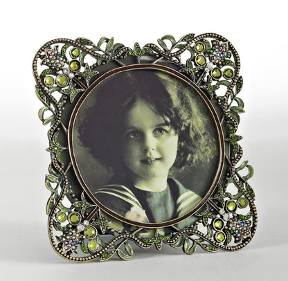 Decorative Jeweled Photo Frame - 4" Round