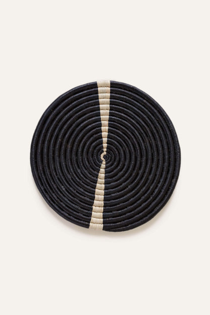 Natural & Black Split Raffia Placemat