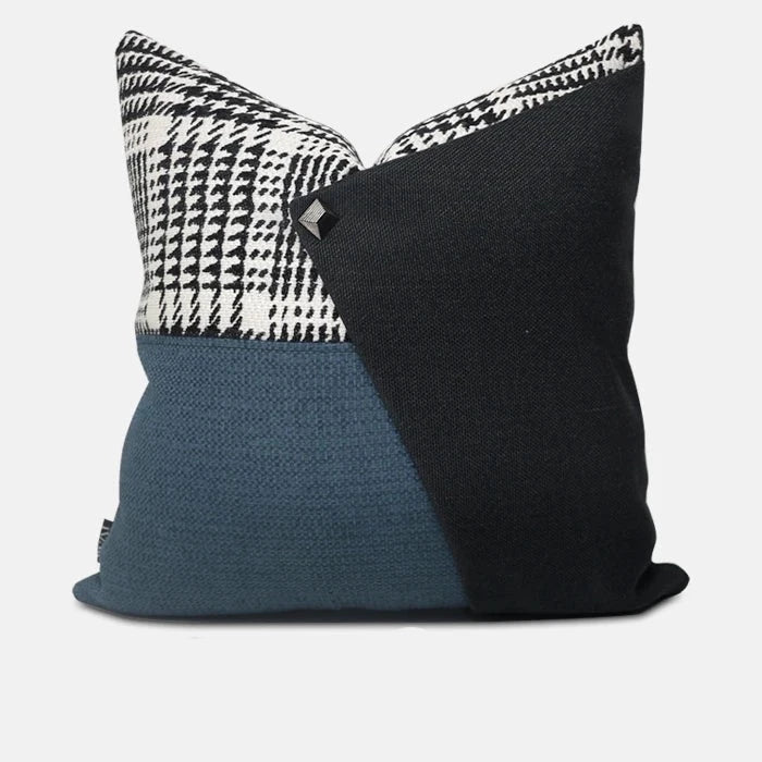 Two-Tone Patchwork Pattern Pillow Cover