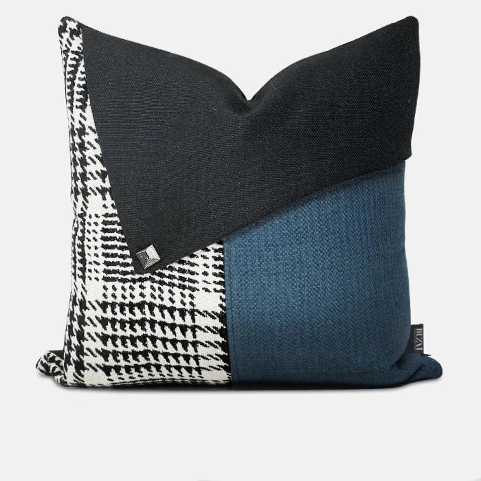 Two-Tone Patchwork Pattern Pillow Cover
