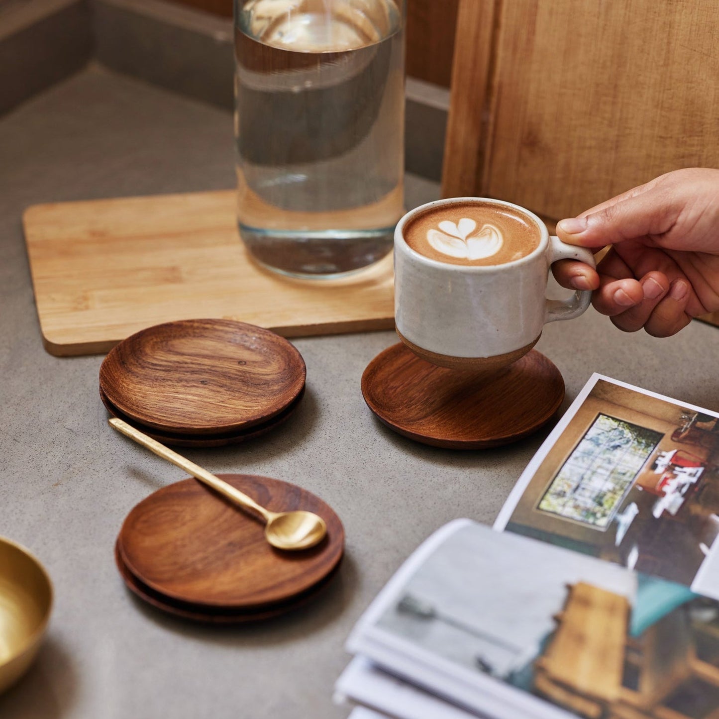 Teak Coasters - set of 4