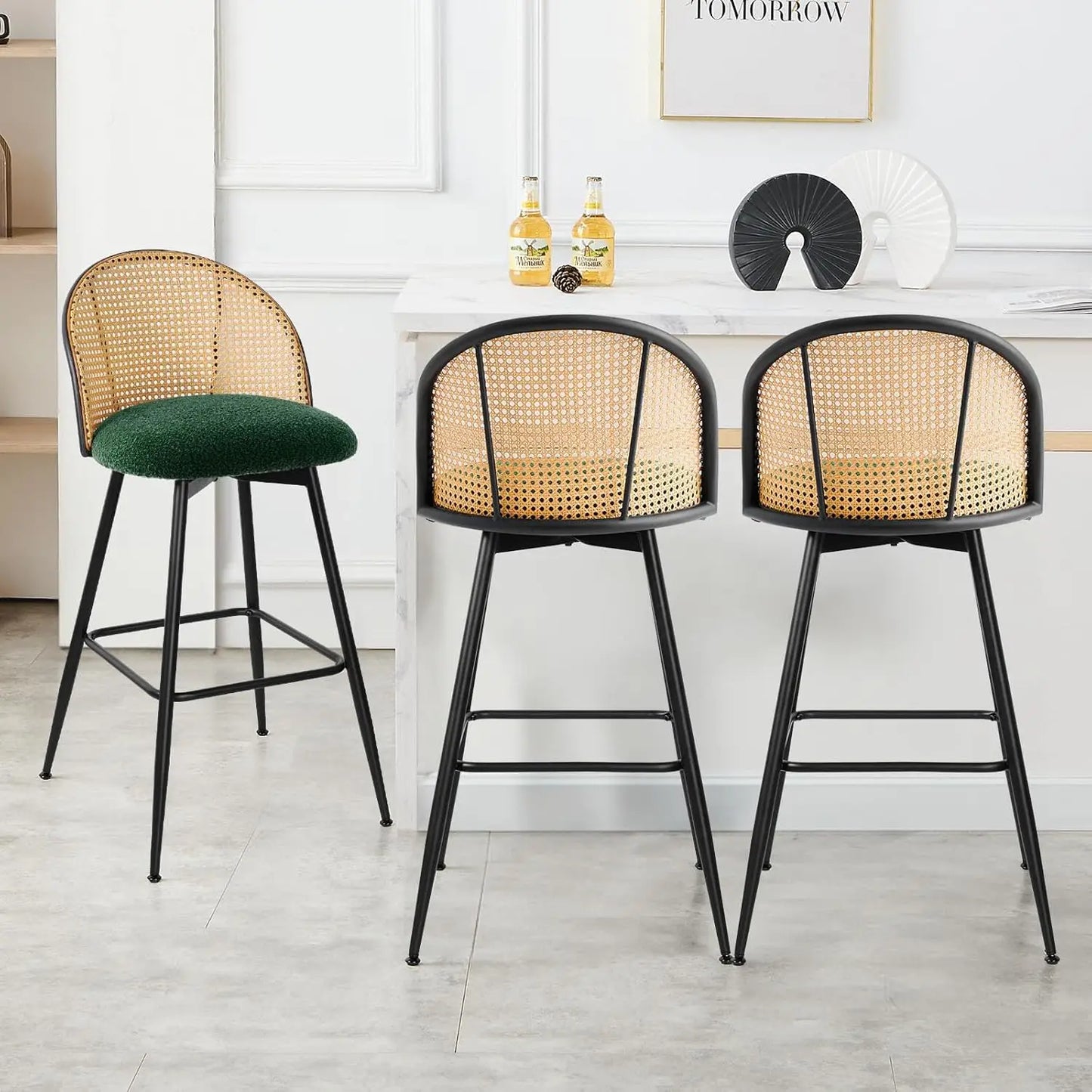 Regent Rattan Counter Stools and Chairs (Set of 3)