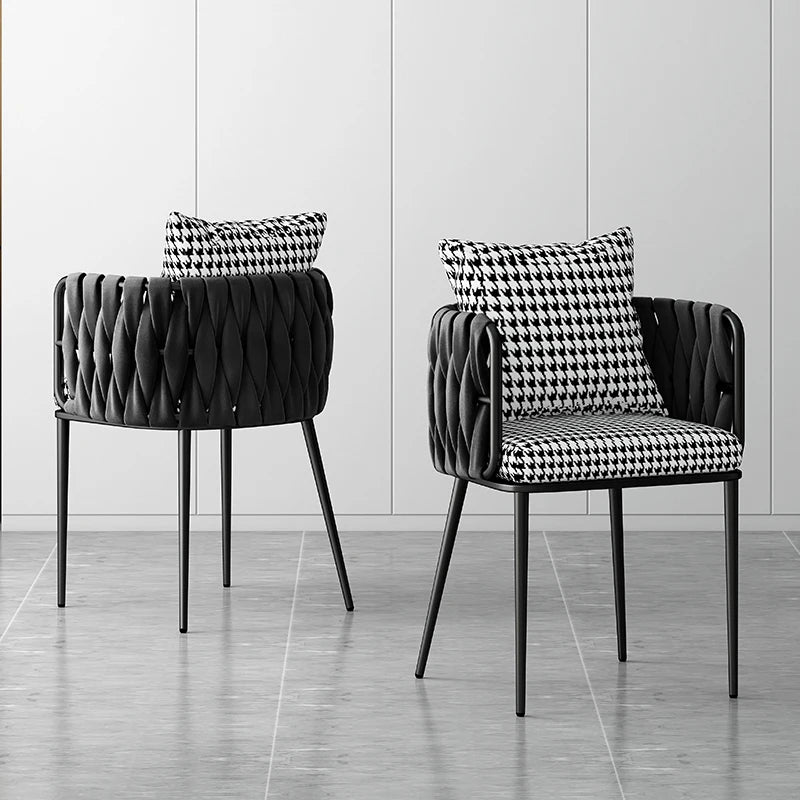 Cross Houndstooth Dining Chair