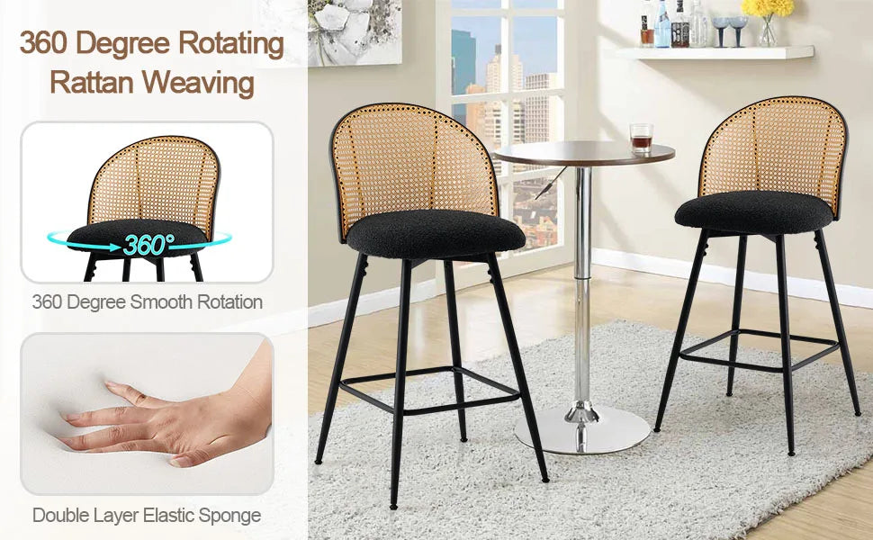 Regent Rattan Counter Stools and Chairs (Set of 3)