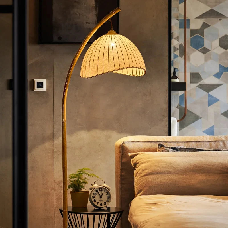 Bamboo Floor + Table Lamp