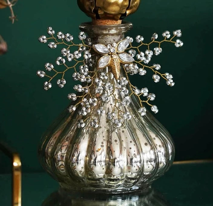 Vintage Beaded Glass Bottle