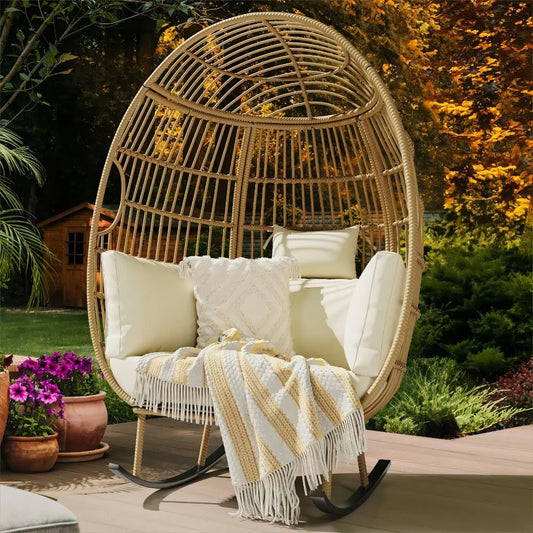 Wicker Indoor/Outdoor Rocking Egg Chair