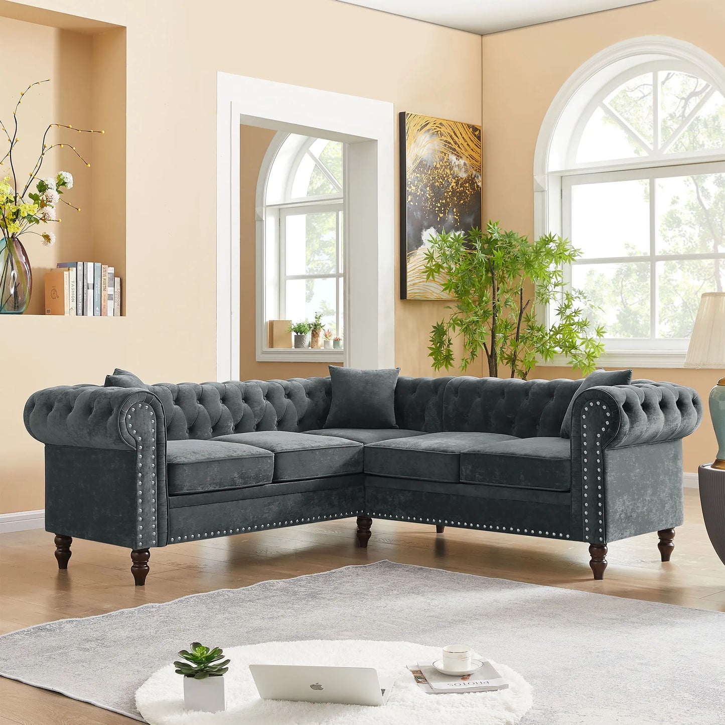 Classic Chesterfield Sectional Sofa