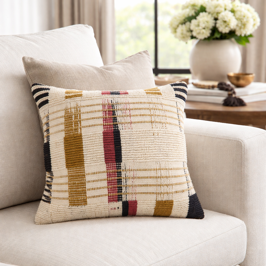 Fragment Geometric Cotton Throw Pillow - 20"x20"